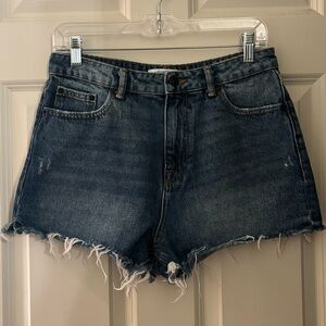 Zara High Waisted 100% Cotton Denim Cutoff Shorts, Size 6